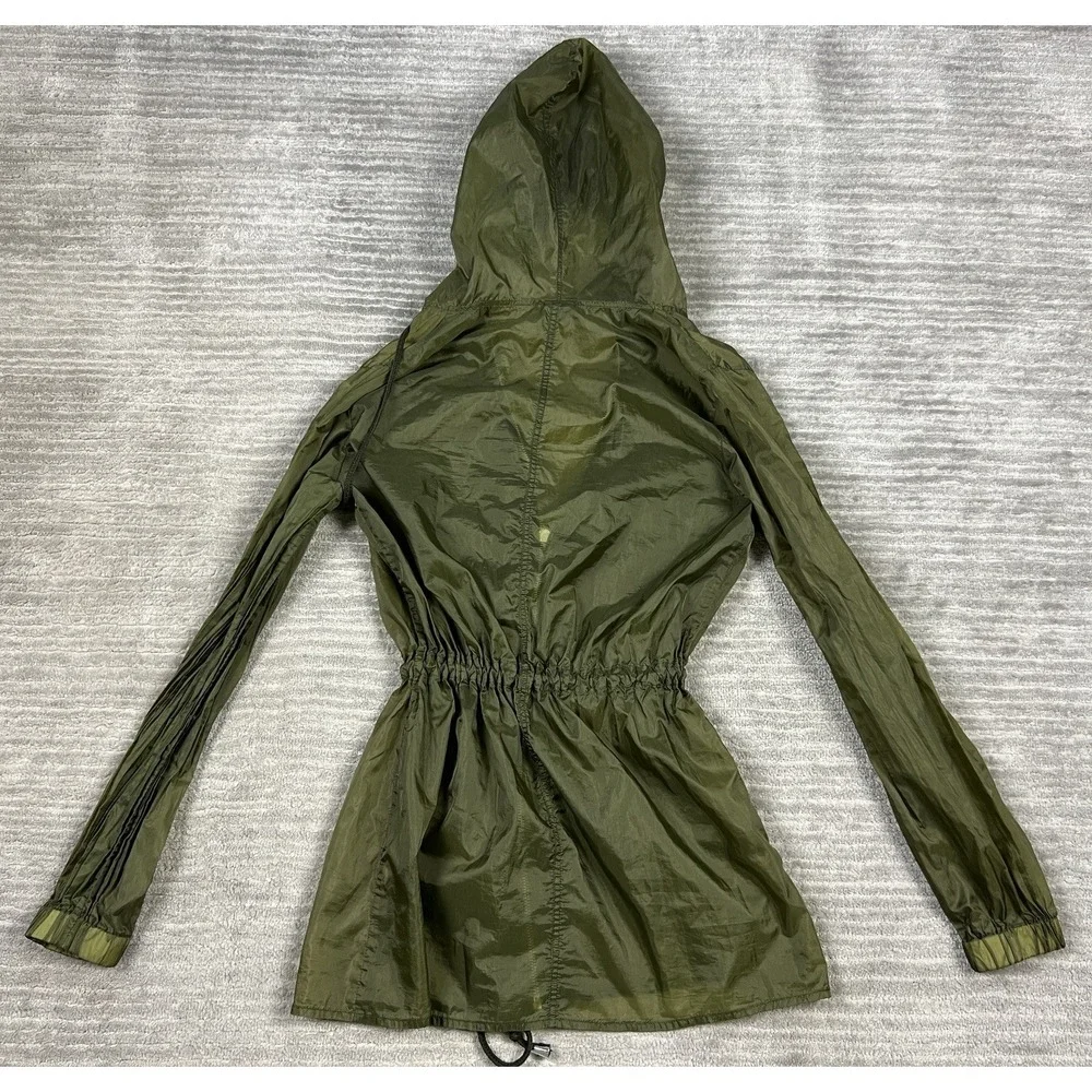 Windsor Jacket Womens Small‎ Green Full Zip Long Sleeve Hooded Sheer Windbreaker